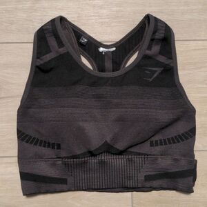 Gymshark Charcoal and Black Seamless Sports Bra